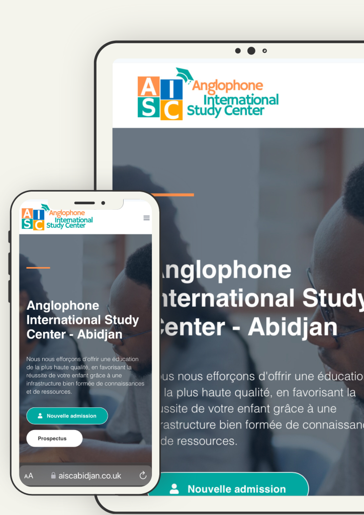 Site web pour un centre de formation en Anglais à Abidjan