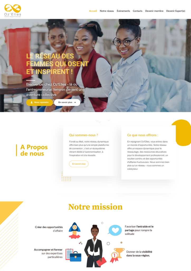 Site web du réseau Oz’Elles