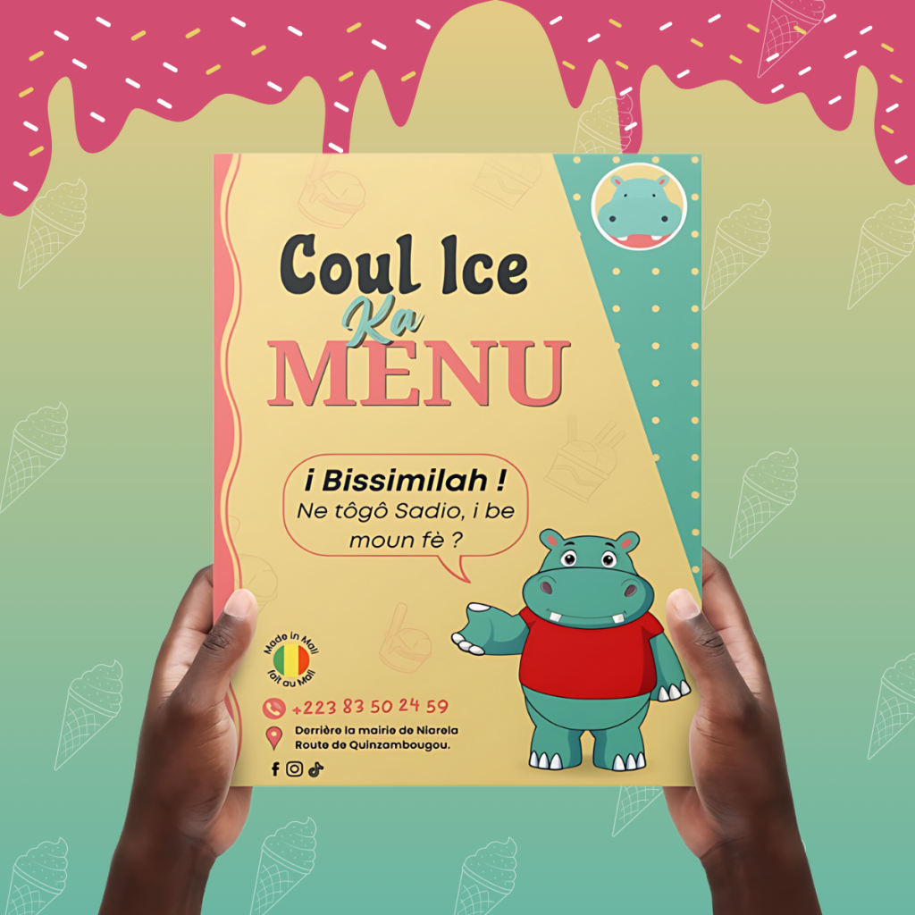Menu pour un glacier made in Mali.